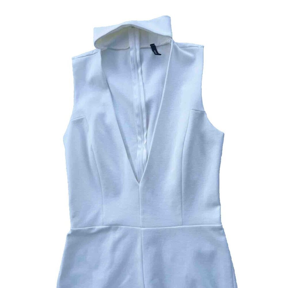 Blanc Women’s White Knit Cutout Mock Neck Romper Size M - Picture 4 of 7